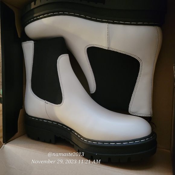 Marc Fisher Leather Patrick Chelsea Boot Lug Sole Moto Combat Boot Size 8 #644 - Picture 9 of 9